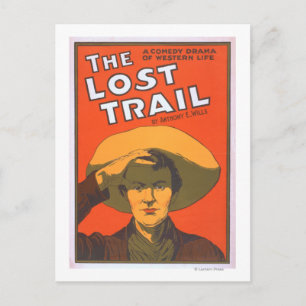 Cartão Postal Anthony E. Wills "The Lost Trail" Teatro Wester