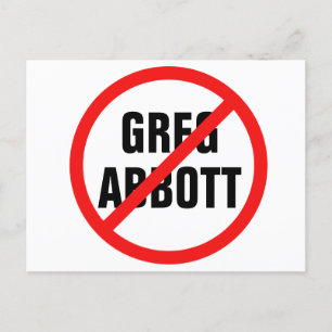 Cartão Postal Anti Greg Abbott Texas Democrat