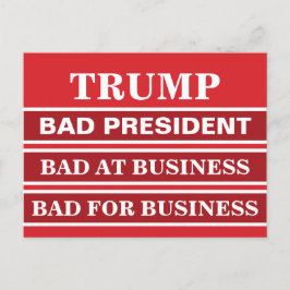 Cartão Postal Anti-Trump Bad Business Presidente Vote Blue