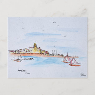 Cartão Postal Antibes no Mediterrâneo, França