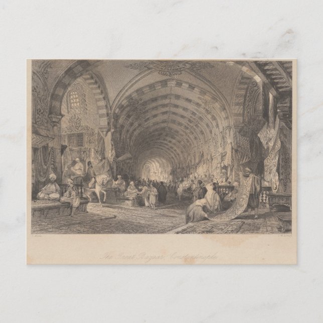 Cartão Postal Antíca Istambul Constantinopla Bazar Excelente (Frente)