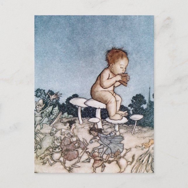 Cartão Postal Antico Arthur Rackham Peter Pan (Frente)