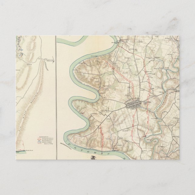 Cartão Postal Antietam, Harper's Ferry, Sharpsburg (Frente)