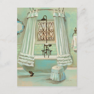 Cartão Postal Antiga Banheiro Movido