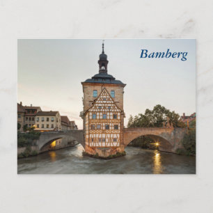 Cartão Postal Antiga Câmara Municipal de Bamberg e Ponte Obere