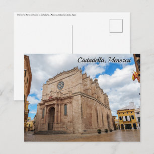 Cartão Postal Antiga Catedral de Santa Maria em Ciutadella - Men