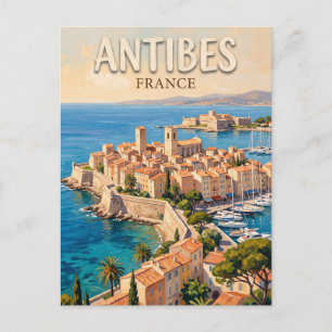 Cartão Postal Antiga Cidade de Antibes e Porto Vauban França