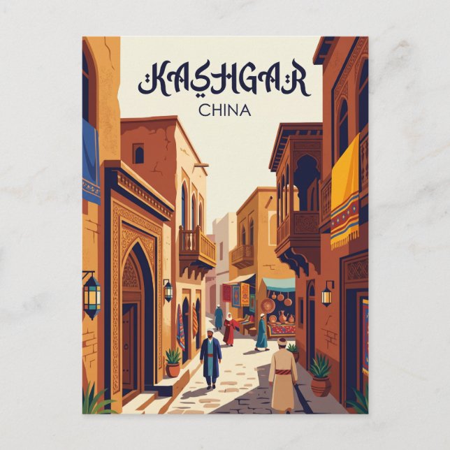 Cartão Postal Antiga Cidade de Kashgar China (Frente)