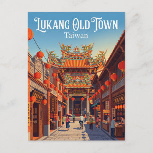 Cartão Postal Antiga Cidade de Lukang Taiwan