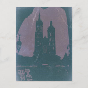 Cartão Postal Antiga cidade Krakow Polônia