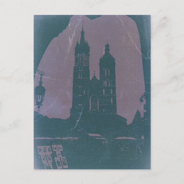 Cartão Postal Antiga cidade Krakow Polônia (Frente)