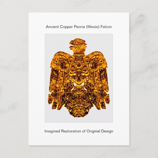 Cartão Postal Antiga Copper Peoria Falcon Encontrou 1859 Card (Frente)