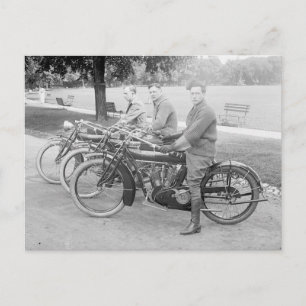 Cartão Postal Antiga equipe de motocicleta Vintage