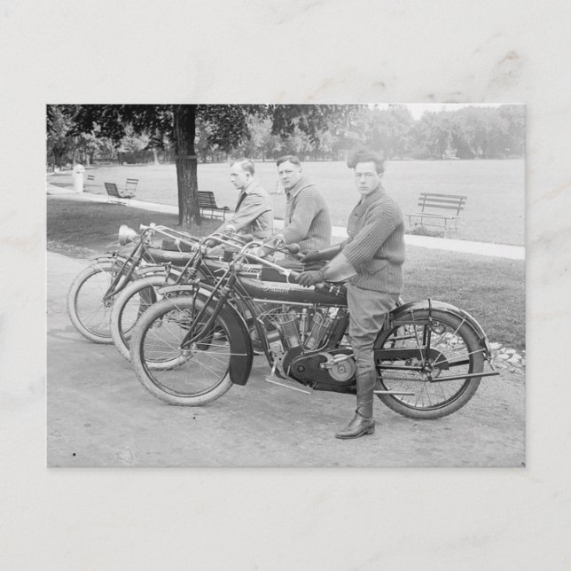 Cartão Postal Antiga equipe de motocicleta Vintage (Frente)