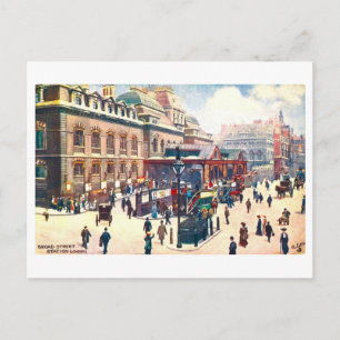 Cartão Postal Antiga Estação Broad Street em Londres
