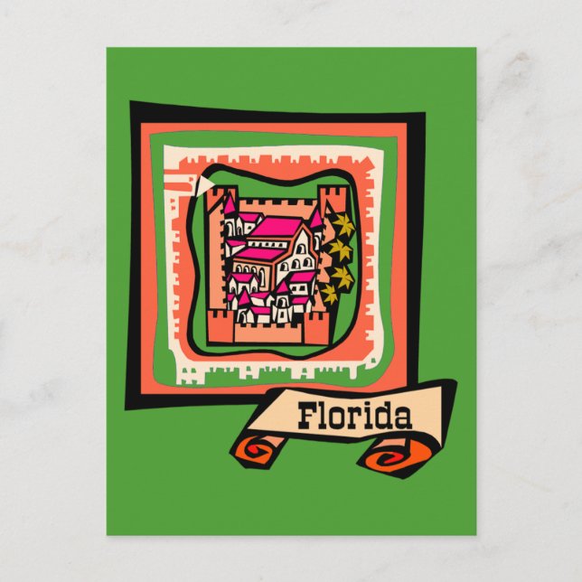 Cartão Postal Antiga Flórida (Frente)