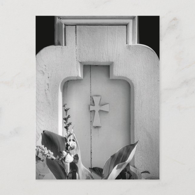 Cartão Postal Antiga Igreja de Madeira Pew ao ar livre Vista lat (Frente)