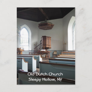 Cartão Postal Antiga Igreja Holandesa em Sleepy Hollow, Nova Ior