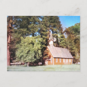 Cartão Postal Antiga Igreja Yosemite Califórnia. Vintage