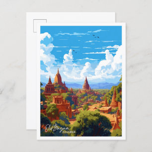 Cartão Postal Antiga Ilustração da Viagens vintage de Arte de Ba