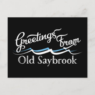 Cartão Postal Antiga Ondas de Água Saybrook
