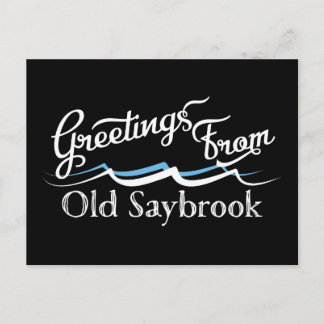 Cartão Postal Antiga Ondas de Água Saybrook