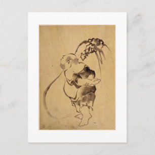 Cartão Postal Antiga Pintura Japonesa, cerca de 1800. Japão.