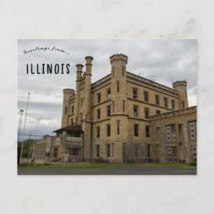 Cartão Postal Antiga Prisão de Joliet Joliet Illinois