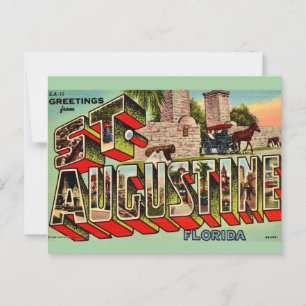Cartão Postal Antiga St Augustine Flórida