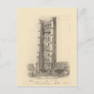 Cartão Postal Antiga, TLEMCEN, Argélia tour de Mansourrah