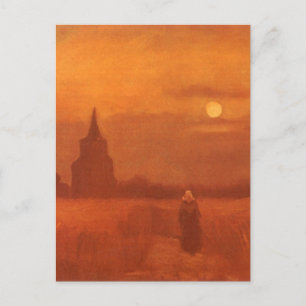 Cartão Postal Antiga Torre nos Campos por Vincent van Gogh