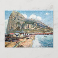 Cartão Postal Antigo - A Rocha de Gibraltar