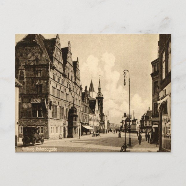Cartão postal antigo - Aalborg, Dinamarca (Frente)