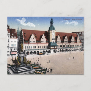 Cartão postal antigo - Altes Rathaus, Leipzig