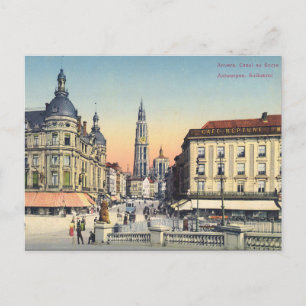 Cartão postal antigo - Antuérpia/Anvers, Bélgic