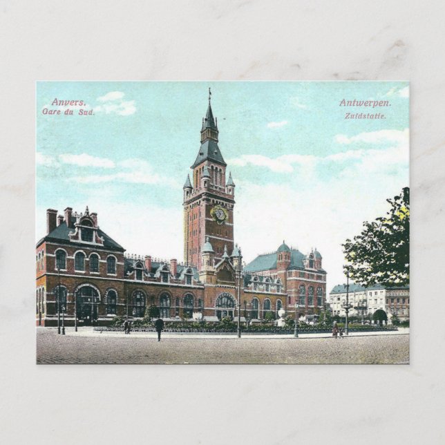 Cartão postal antigo - Antuérpia/Anvers, Bélgica (Frente)