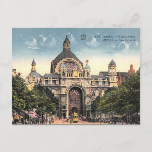 Cartão postal antigo - Antuérpia/Anvers, Bélgica