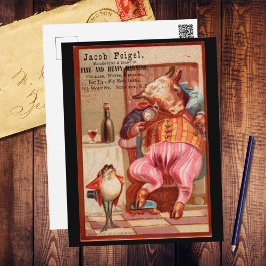 Cartão Postal Antigo anúncio de Jacob Feigel Harness