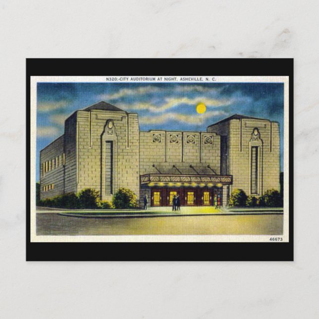 Cartão postal antigo - Asheville, Carolina do Nort (Frente)