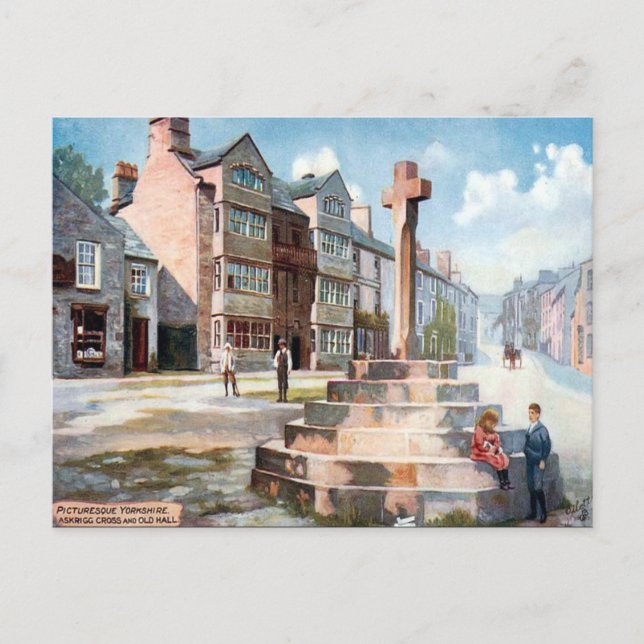 Cartão Postal Antigo - Askrigg, Yorkshire (Frente)