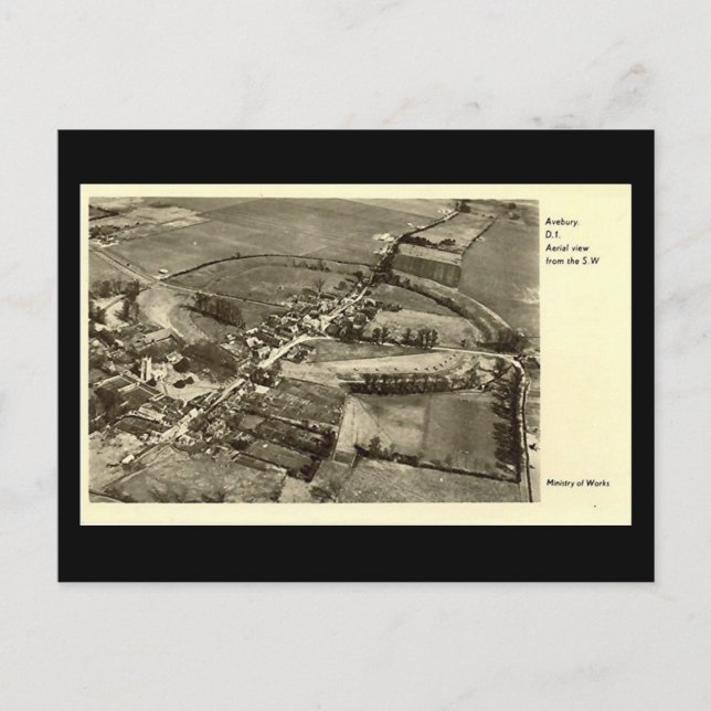 Cartão postal antigo - Avebury, Wiltshire (Frente)