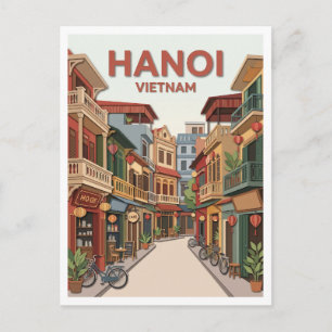 Cartão Postal Antigo Bairro de Hanói Vietnã