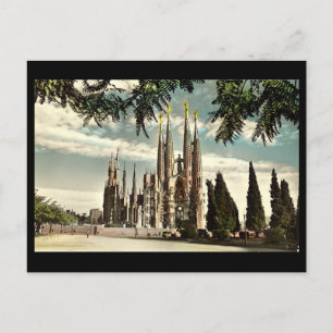 Cartão Postal Antigo, Barcelona, Sagrada Família