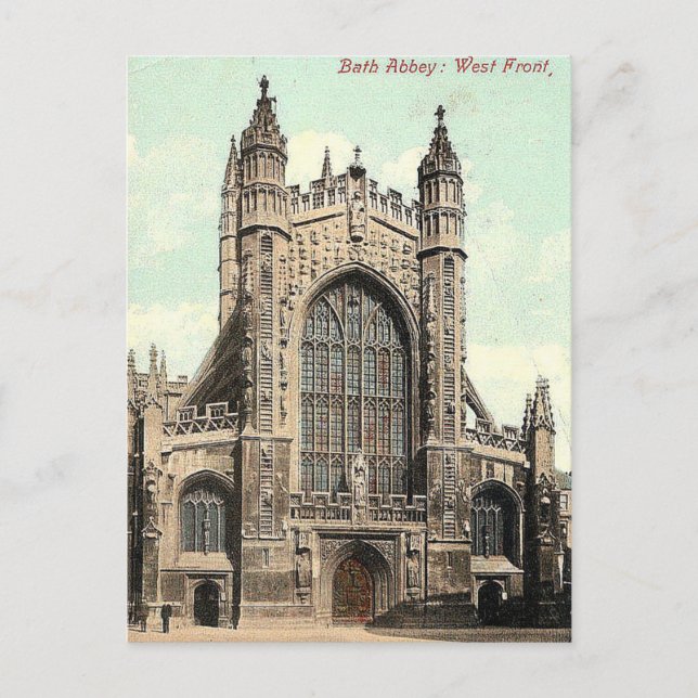 Cartão Postal Antigo - Bath Abbey (Frente)