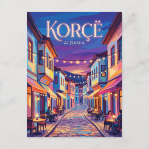 Cartão Postal Antigo Bazar de Korçë Albânia