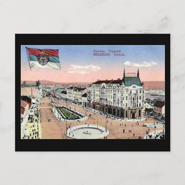 Cartão postal antigo, Belgrado, Terazije (Frente)