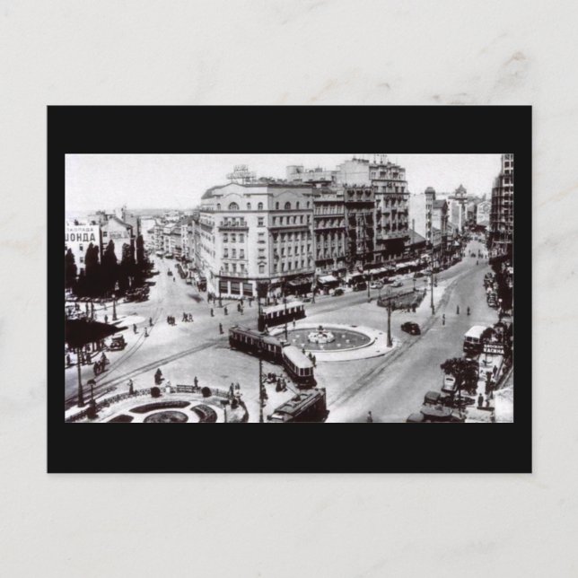 Cartão postal antigo, Belgrado, Terazije em 1939 (Frente)