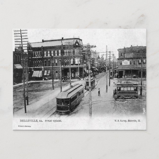 Cartão postal antigo - Belleville, Illinois, EUA (Frente)