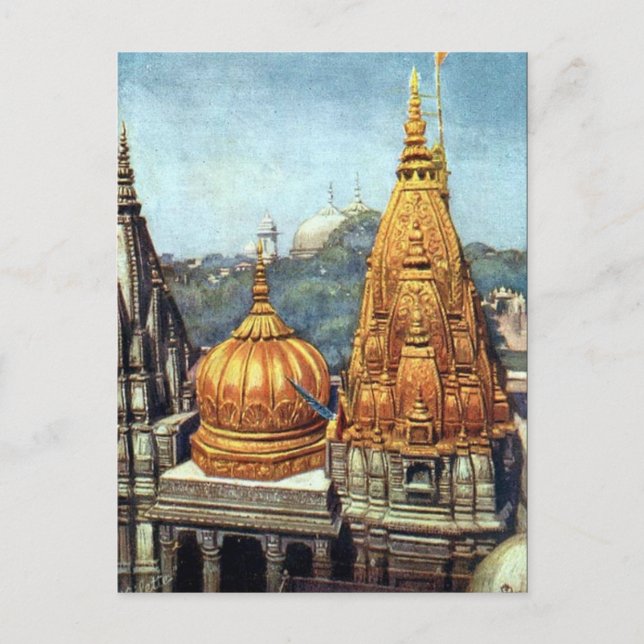 Cartão postal antigo - Benares (Varanasi), Índia (Frente)