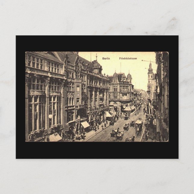 Cartão postal antigo, Berlim, Friedrichstrasse (Frente)